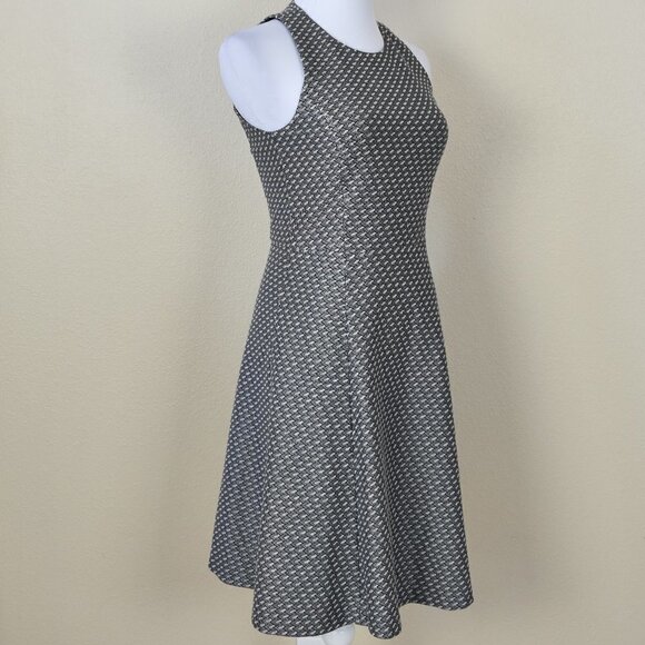 Theory Trekana Printed Textured Fit and Flare Dress 2 - Picture 7 of 8